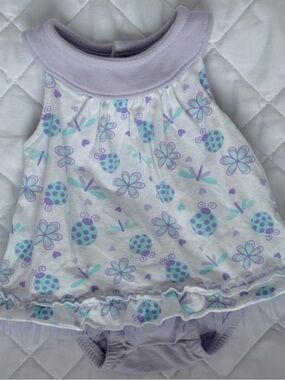⭒ NB Koalababy Pastel Dress Purple White Floral Ruffle Mesh Diaper Cover Bugs ⭒